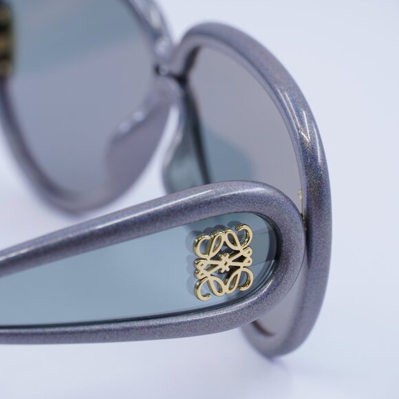 Loewe LW40132I 05X Sunglasses Shiny Metallic Grey Aviator Frame, Grey Lenses main image 4